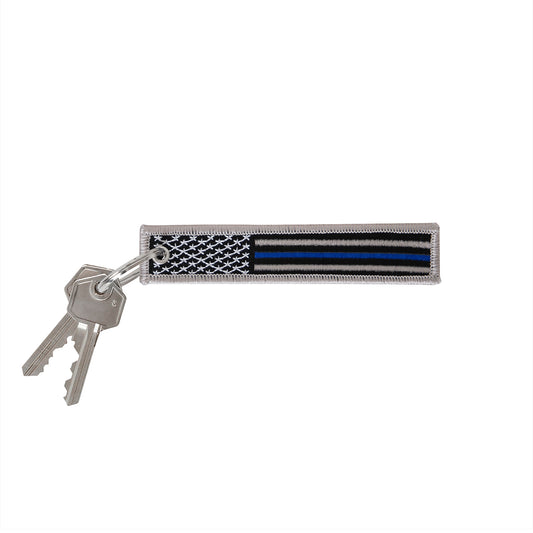 Thin Blue Line Patch Keychain