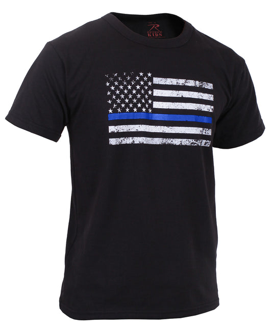 Kids Thin Blue Line US Flag T-Shirt