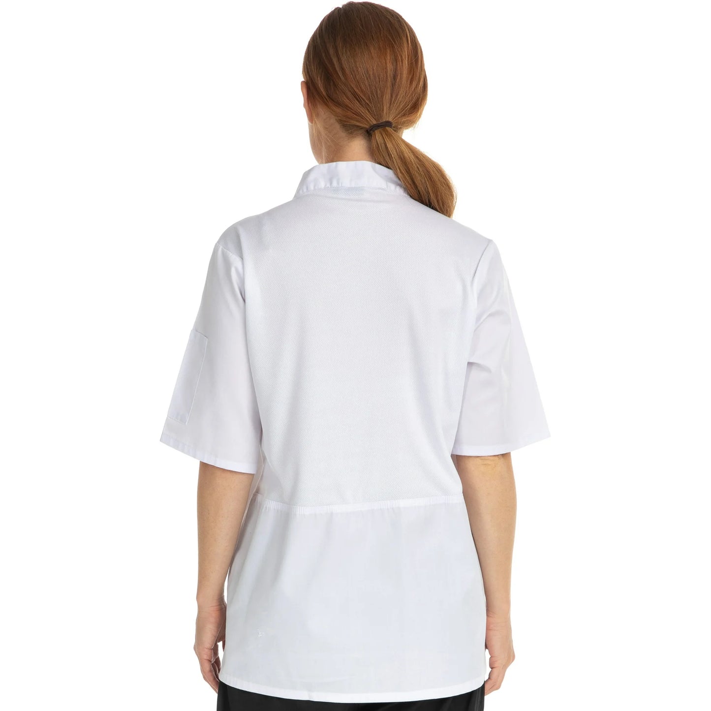 Hey Chef White 2X 10 Button Short Sleeve Mesh Coat
