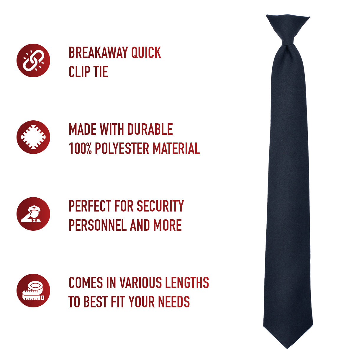 Police duty, fire, EMS, etc. clip on tie