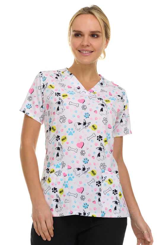 Kendall V-Neck Printed Top| 4513