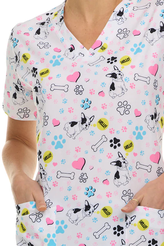 Kendall V-Neck Printed Top| 4513