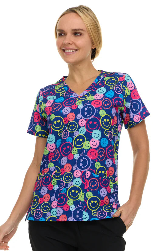 Kendall V-Neck Printed Top| 4513