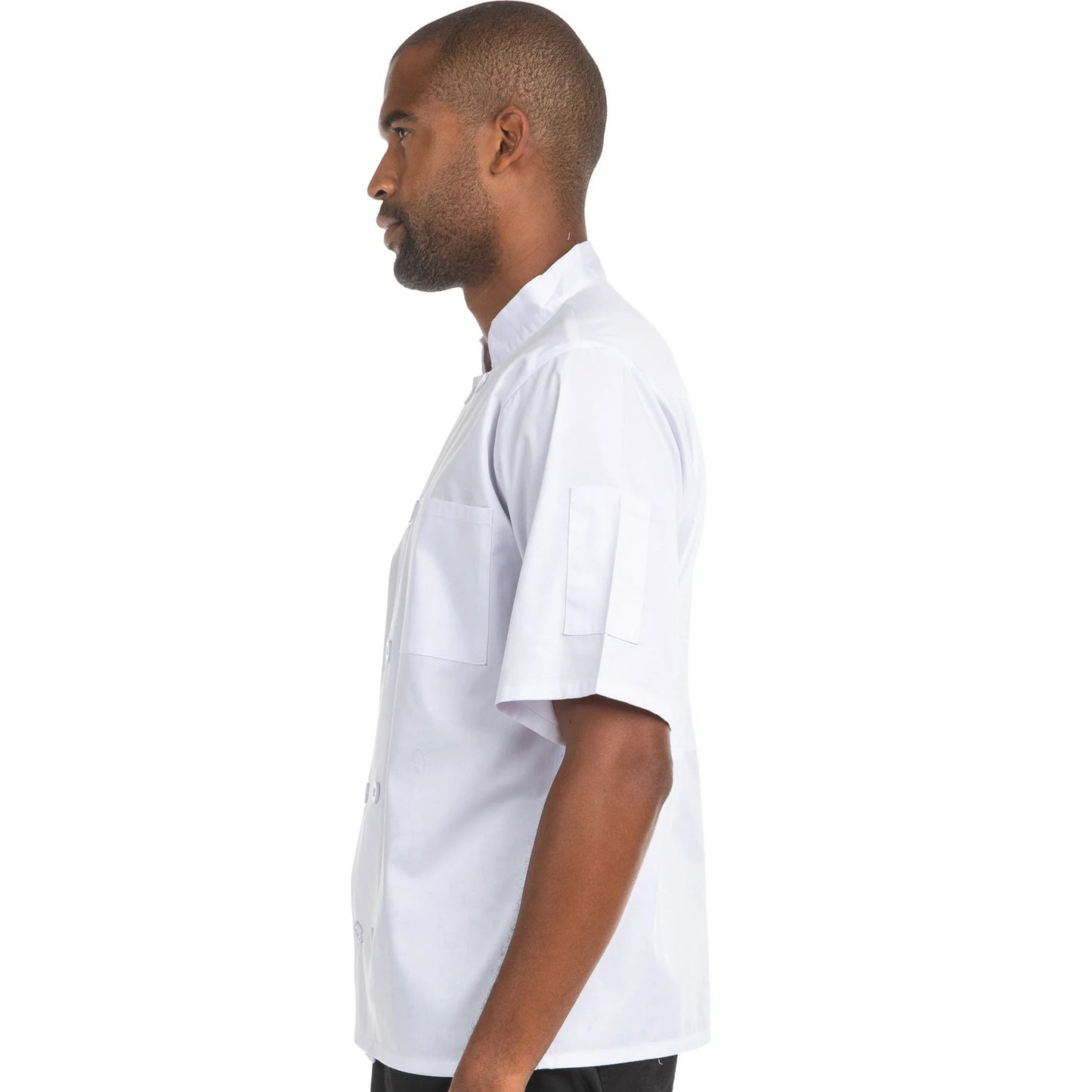 Hey Chef White 2X 10 Button Short Sleeve Mesh Coat