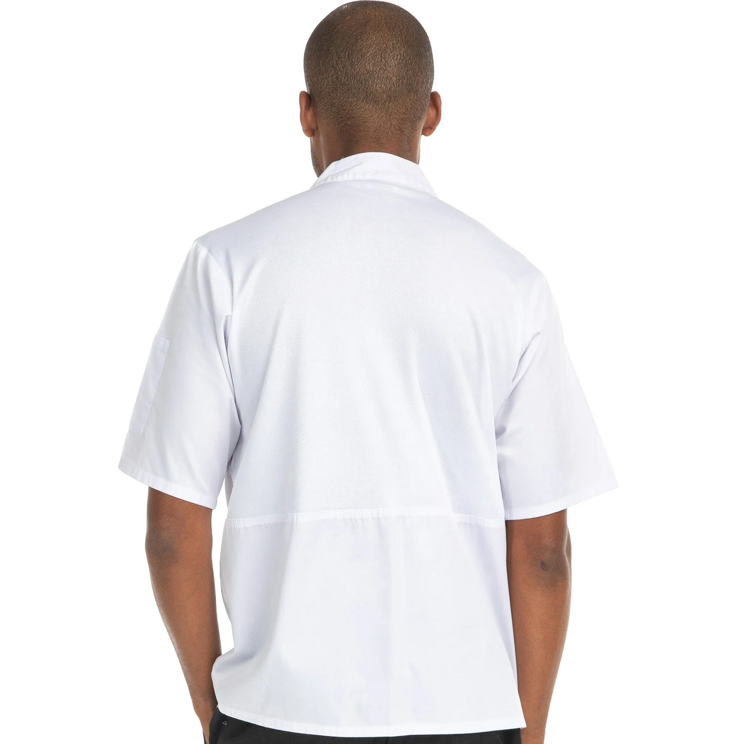 Hey Chef White 2X 10 Button Short Sleeve Mesh Coat